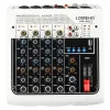 Mixer Audio Mixer Lomeho 4 Mono 1 Stereo 6 Channel Bluetooth USB Play Record Karaoke DJ Party School Meeting Church Family Amaks1