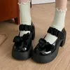 Модельные туфли, женские сандалии «Мэри Джейн» на высоком каблуке с бантом, сандалии Лолиты на массивном каблуке, летние модные туфли-лодочки 2024, бренд Zapatos Mujer