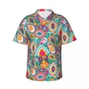 Heren casual shirts Hawaii shirt strand retro geometrisch jaren 60 70 blouses kunst trendy man korte mouwen Y2K grappige kleding