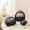 Cosmetic Bags Korean Style Semicircle Pu Waterproof Bag Portable Skin Care Products Organizing Storage Large Capacity Wash