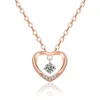 Подвесные ожерелья стерлинги Sier Cute Heart Crystal Crimeal