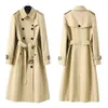 Spring British Womens Wear Khaki Long Fit Slim und High-End-Trenchcoat für Frauen 240315