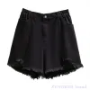 BOTTHMS Summer's Summer Highwaist Shorts dritti dritti shorts sciolto bordo grezzo pantaloncini di denim più dimensioni per donne 4xl 5xl 6xl