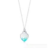 Designer tiffay and co TIFF925 Silver V Gold Material Classic Fashion Hundred Tower Enamel Heart shaped Pendant Necklace