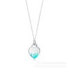 Designer tiffay and co TIFF925 argent V or matériel classique mode cent tour émail en forme de coeur pendentif collier