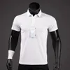 Polo da uomo Casual Solido Camicia traspirante Striscia riflettente Manica Abbigliamento sportivo estivo Maglie ad asciugatura rapida Top Camisa Polo 240306