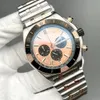 U1 TOP AAA Bretiling 44mm Super chronomat Navitimer Chronograph 50. rocznica zegarek kwarc chronograpg data mścicieli menużer gumowych pasków na rękę T8124
