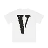 Vlone Tshirt Big V T-shirt Herr / kvinnors par Casual modetrend High Street Loose Hip-Hop100% Cotton Printed Round Neck Shirt US Size S-XL 6150