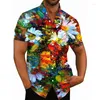 Chemises décontractées pour hommes Floral Hawaiian Summer Mode 3D Imprimer Confortable Manches courtes Plage Surdimensionné Revers Vente Importé Chine Vêtements