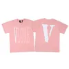 Vlone T-shirt Big "V" Tshirt Men's / Women's Couples Casual Fashion Trend High Street Loose Hip-Hop100% Cotton Printed Round Neck Shirt US Size S-XL 6101