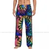 Men's Sleepwear Loose Sleep Pants Pajamas Tie Dye Pattern Long Lounge Bottoms Casual Homewear