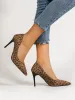 Сапоги леопардовые туфли женщина каблуки каблуки высокие обнаженные тонкие каблуки свадебная обувь вечеринка женские туфли классические насосы Большой размер 43