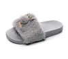 2024 GAI Designer Pantoufles Rose Gris Femmes Sandales À Talons D'été Qualité Mode Pantoufles En Peluche Sandales Avec Fourrure Externe Mignon Rose Antidérapant Noir