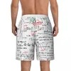 Short de bain pour hommes, maillot de bain, formules mathématiques, planche de chiffres, impression 3D, pantalon court amusant, sport, séchage rapide, tronc de plage