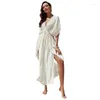 Trajes de baño Maxi de rayón para Mujer, Bikini blanco, trajes de baño, traje de baño de gran tamaño para Mujer