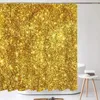 Shower Curtains Bathroom Golden Shining Dream Style Curtain Art Shiny Polyester Fabric 180 180CM With 12 Hooks