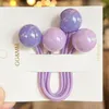 Accessori per capelli Un paio di fasce elastiche lunghe con palline rotonde color caramello per bambine, carine, semplici, semplici, fantasia, cravatte in gomma, coda di cavallo, principessa