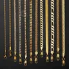 Złoty łańcuch dla mężczyzn Kobiety pszenicy figaro linowe kubańskie łańcuch wypełniony złotem Naszyjniki ze stali nierdzewnej męską biżuterię Prezent Whole236L