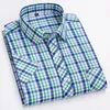 Мужская рубашка весна-лето с коротким рукавом из 100% чистого хлопка в клетку крутые рубашки в клетку мужские деловые повседневные рубашки с карманами для отдыха S-4XL 240314