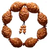 Strand Olive Nut 1.9 Stora frön Hand snidade åtta skatt Buddha-pärlor Maitreya-armband