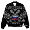 Jaquetas masculinas Phechion Homens / Mulheres 3D Impresso Bandeira Russa Arte Casual Jaqueta Moda Streetwear Casaco Esportivo Q11