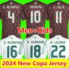 Meksika 2024 Copa America Futbol Formaları Raul Chicharito Hayranlar Oyuncu Versiyon S.Gimenez Dos Santos 24 25 H.Lozano H.HERRERRERA ERKEKLER KADIN KIDA FUTHİ TARISLERİ UNFORMS S-4XL