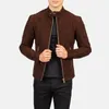 Мужские куртки Замшевая кожаная куртка Slim Fit Модный мотоциклетный тренд