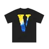 Vlone T-shirt Big "V" Tshirt Men's / Women's Couples Casual Fashion Trend High Street Loose Hip-Hop100% Cotton Printed Round Neck Shirt US Size S-XL 6120