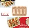 Plates 50Pcs Taco Reusable 3 Compartments Serving Stackable Tray Holder No Mess Keeps Your