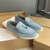 Ballerinas, Freizeitschuhe, flache Loafer, niedriges Wildleder, Rindsleder-Oxfords, Mokassins, Sommer-Walk-Komfort-Loafer, Slip-on-Loafer, flache Schuhe mit Gummisohle, Loro Piano