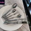 German Highend 316 Stainless Steel Creative Roman Spoon Fork Exquisite Western Tableware Set Kitchen Dining Table y240315