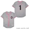 Moive Baseball NEXT FRIDAY Jersey 1 DAY DAYS IN GREY Zwart Roze Team Allemaal gestikt Cool Base Cooperstown Retro Universiteit Vintage Voor sportfans Ademend uniform