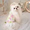 Hundkläder liten klänning söt blommor valp chihuahua Yorkshire pomeranian kläder sommar katt kjol xxs xs husdjur klänningar outfit