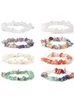 Strand 8pcs / set Yoga élastique irrégulier femmes hommes méditation Chakra Bracelet léger cadeau de guérison pierre de cristal bijoux de mode