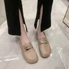 Scarpe Casual Moda retrò Bocca superficiale Singola Donna 2024 Autunno Versatile Antiscivolo Pedale con un solo piede Suola morbida Donna