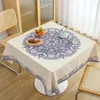 Table Cloth Boho Jacquard Cotton Linen Flower Printing Home Square Tablecloths Tea Coffee Dining Room Wedding Party Decorations