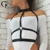 Moda Pu Finimenti in pelle Donna Cinghie gotiche Reggicalze sexy Reggiseno per il corpo Bretelle Bondage Fatto a mano Bdsm Rave Festival Abbigliamento 240312