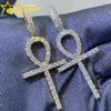 Anpassad Cross Moissanite Pendant Fashion Hot Sale Sier Gold Plated Fine Jewelry Necklace