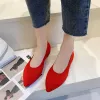 Stövlar EUR3543 Big Size Women's Flats 2022 New Pointed Toes Flat Bottom Sticked Casual Shoes For Wonen Spring Summer Fall Shoe A076