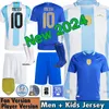 Messi Camisetas Arjantin Futbol Formaları Çocuk Kiti 2024 Copa America 3 Yıldız 2025 Milli Takım Kupası 24/25 Evde Erkekler Futbol Gömlek Tren Di Maria Lautaro Martinez 4xl