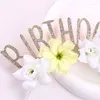 Haarschmuck Ncmama Geburtstags-Haarbänder für Kinder Mädchen, niedliche simulierte Blumen, Buchstaben, Party-Stirnbänder, Baby-Kopfbedeckung