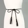 Belts Vintage Ins Simple Tassel Trouser Decoration Long Bandage Dress Waist Rope Women Braided Velvet Woven