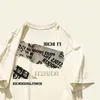 Дизайн Готические футболки Y2k Американский уличный тренд Летняя темно-коричневая футболка с короткими рукавами в стиле ретро с персонализированным принтом Корейская черная 240315