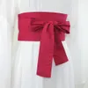 Women Fabric Japanese Wide Waist Belt Self-Tie Waistband Kimono Obi for Yukata Dress 240311