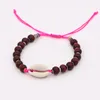 Strand Fashion Women Jewelry Bracelets Bohemian Wood Beads Shell Charm Bracelet Female Girl Accessories Gifts