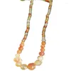 Figurines décoratives collier de perles de pagode de Jade naturel chinois A