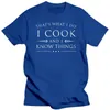 Camiseta masculina eu cozinho e sei coisas camisa engraçada fantasia chef presente desconto masculino camisetas de algodão camisetas lazer