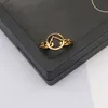 Anillo de diseñador de lujo para mujeres anillo de dos letras anillos de diseño de dos letras de moda anillo de estilo de boda de estilo clásico joyas de alta calidad