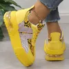 Casual Shoes Snake Prints Chunky Sneakers Women Air Cushion Platform Vulcanized Woman Pu Leather Non-Slip Thick Sole 2024