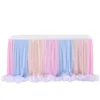 Jupe de Table ronde et carrée en Tulle, 183Cm x 77Cm, jupes de Table Tutu, fournitures el pour mariage, décor de fête d'anniversaire pour enfants filles, 240315